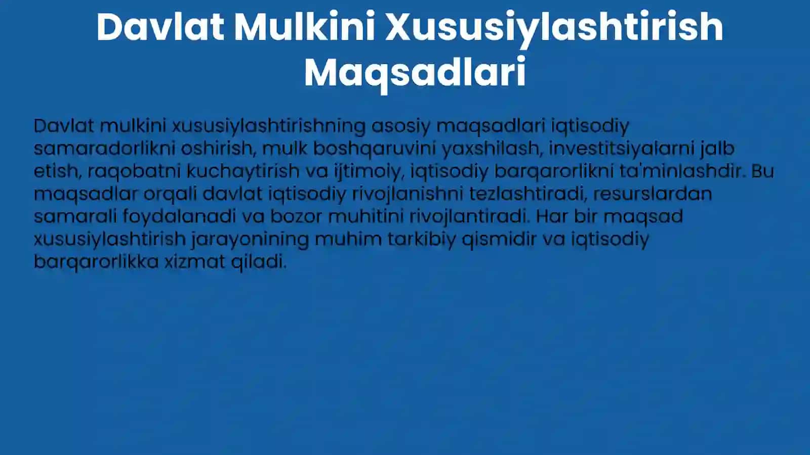 Xususiylashtirishning amaliy ahamiyati va muammolari 3
