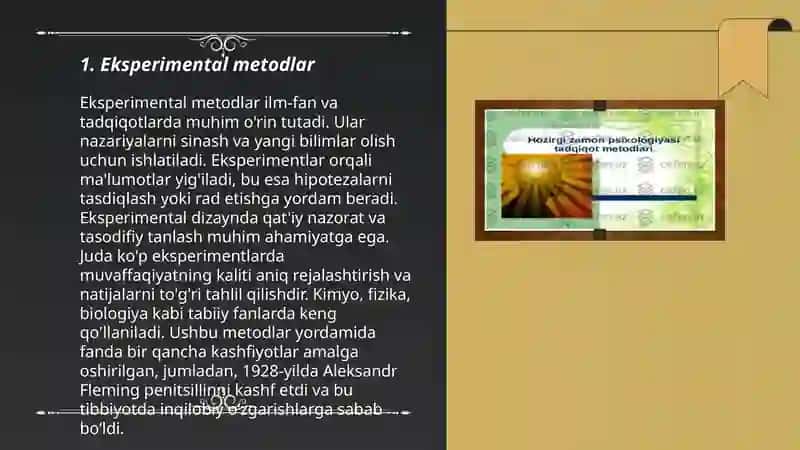 Xozirgi zamon pisixologiyasining tadqiqot metodlar 3