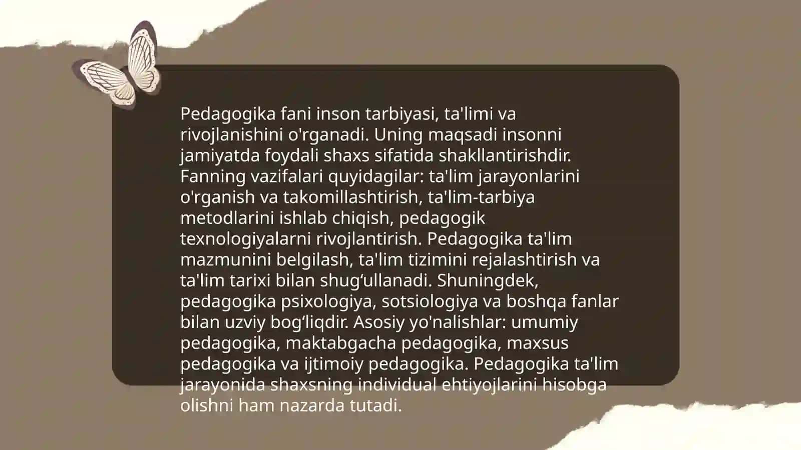 Pedagogika fanining maqsad va vazifalari 3