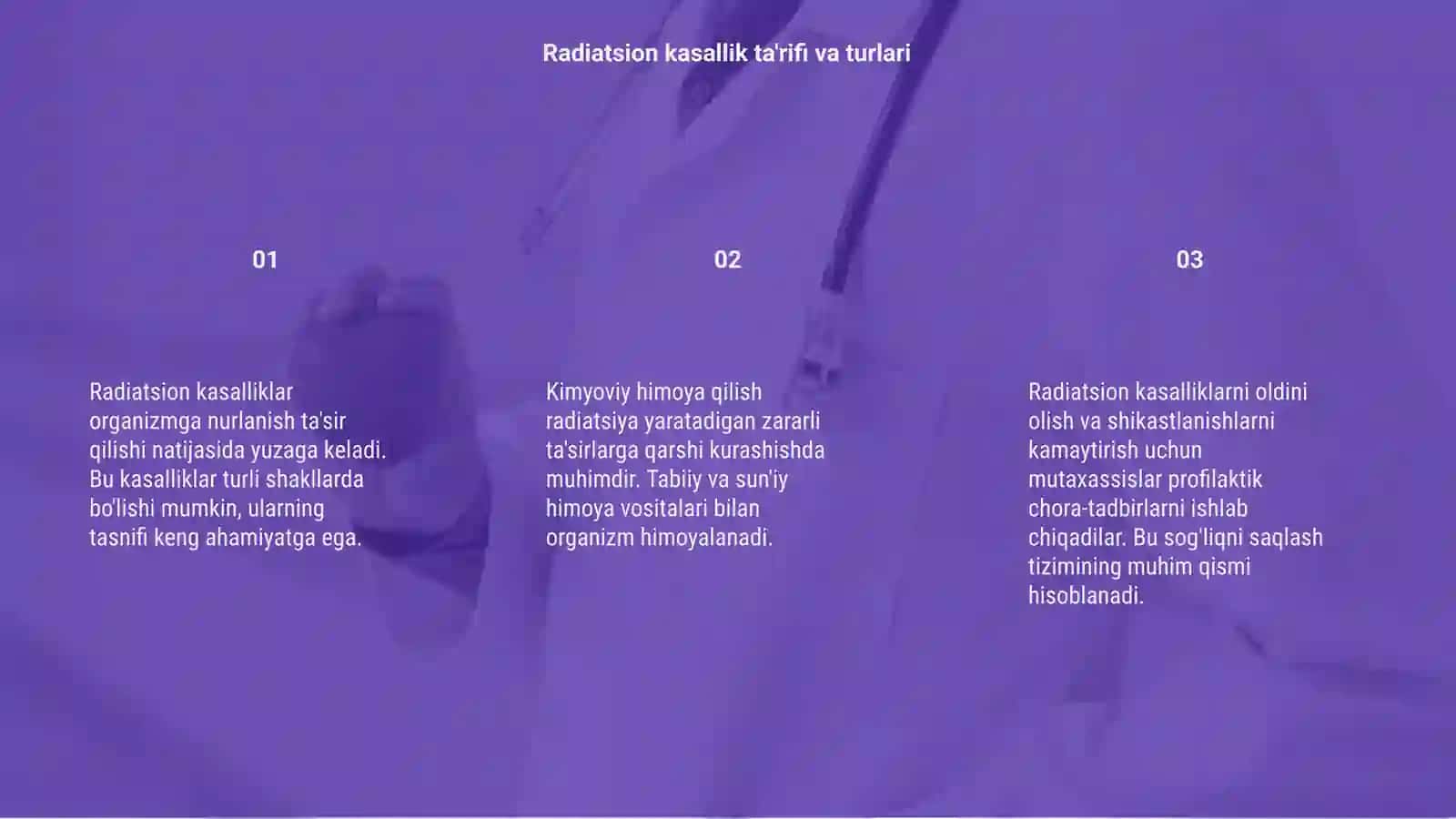 Radiatsion kasallik va organizmlarni radiatsion shikastlanishdan kimyoviy himoya qilish 3