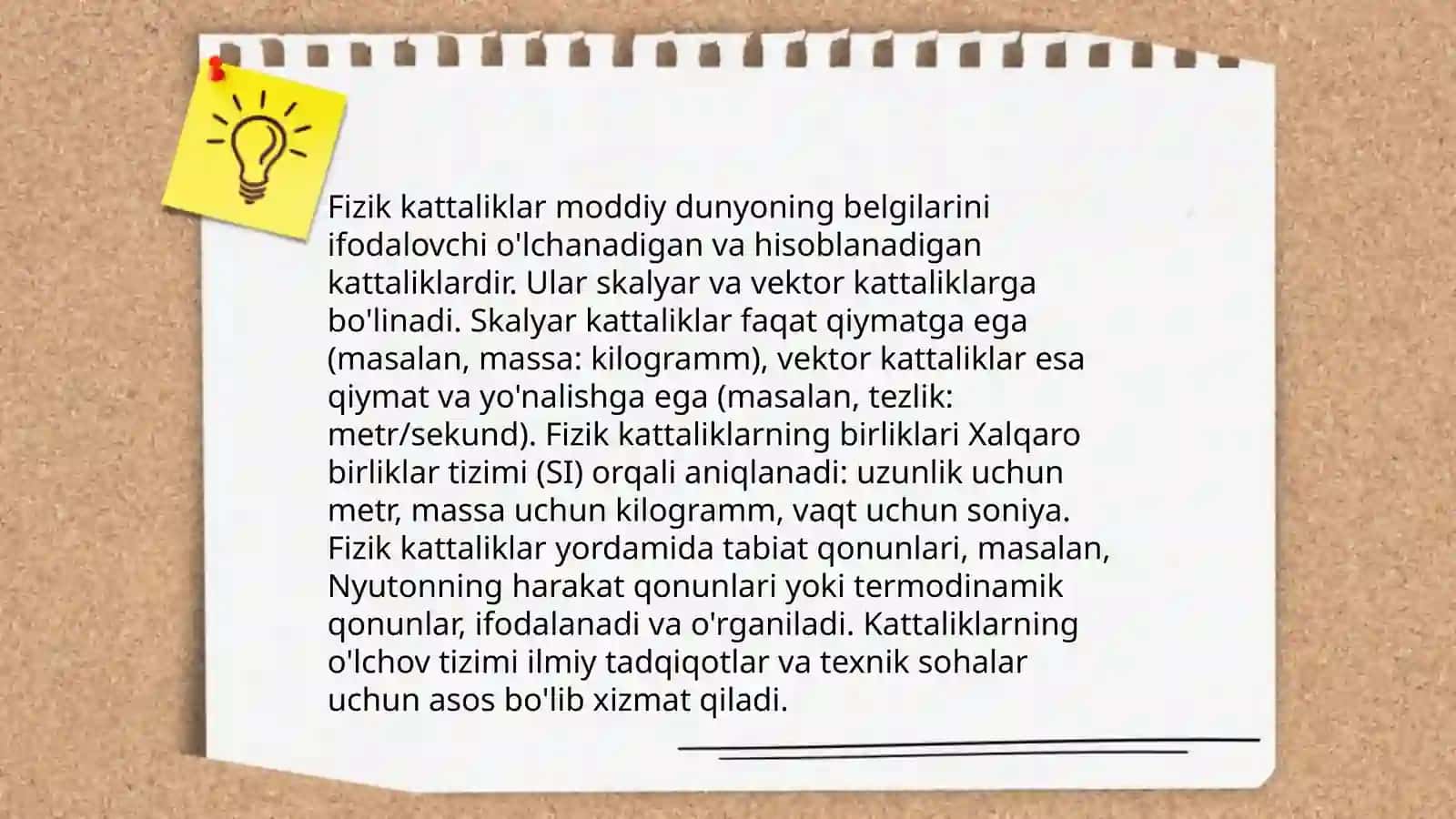 Fizik kattaliklar va ularning oʻlchov birliklari haqida tushuncha 3