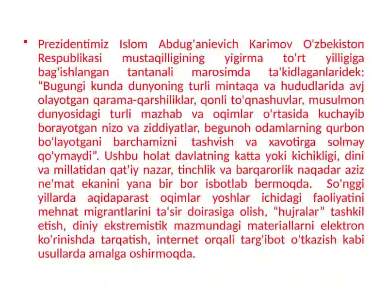 O‘ZBEKISTONNING DIN NIQOBIDAGI EKSTRIMIZM VA TERRORIZMGA QARSHI KURASHDAGI O‘RNI. KIBERMAKONDA DIN VA AXBOROT ISTE’MOLI MADANIYATI 3