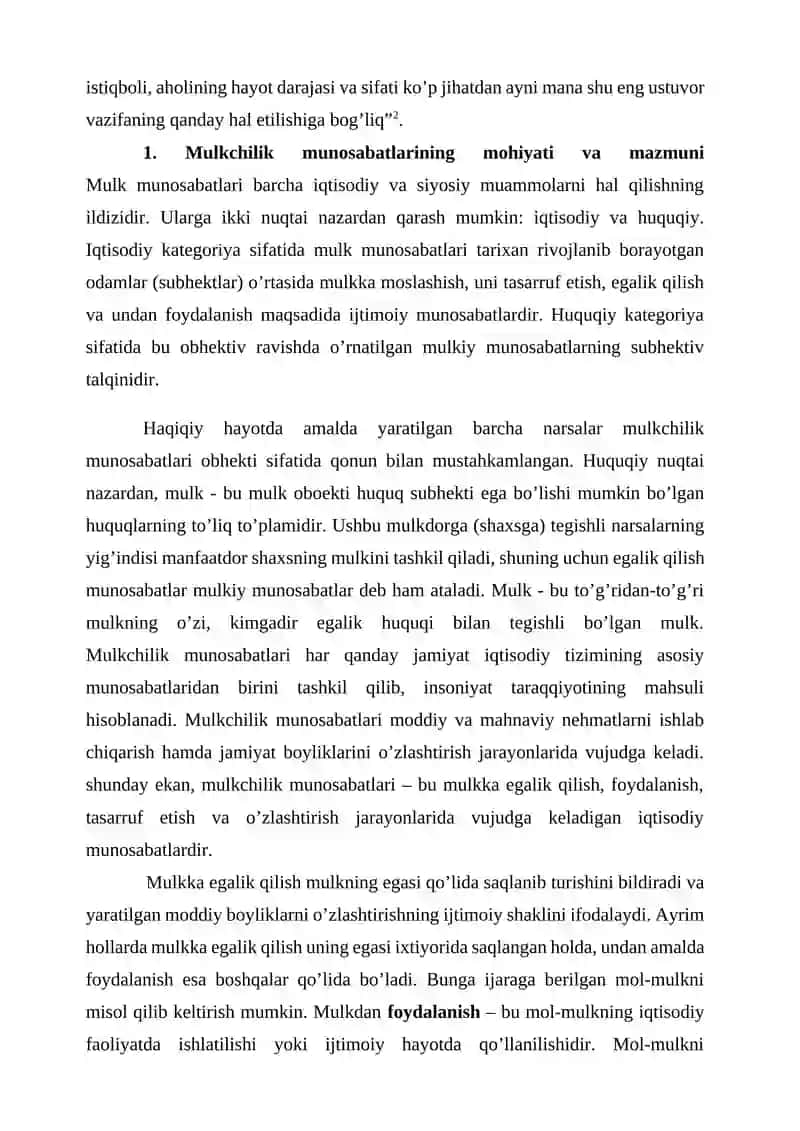 MULKCHILIK SHAKLLARI O'ZGARISHINING YO'LLARI VA USULLARI 3