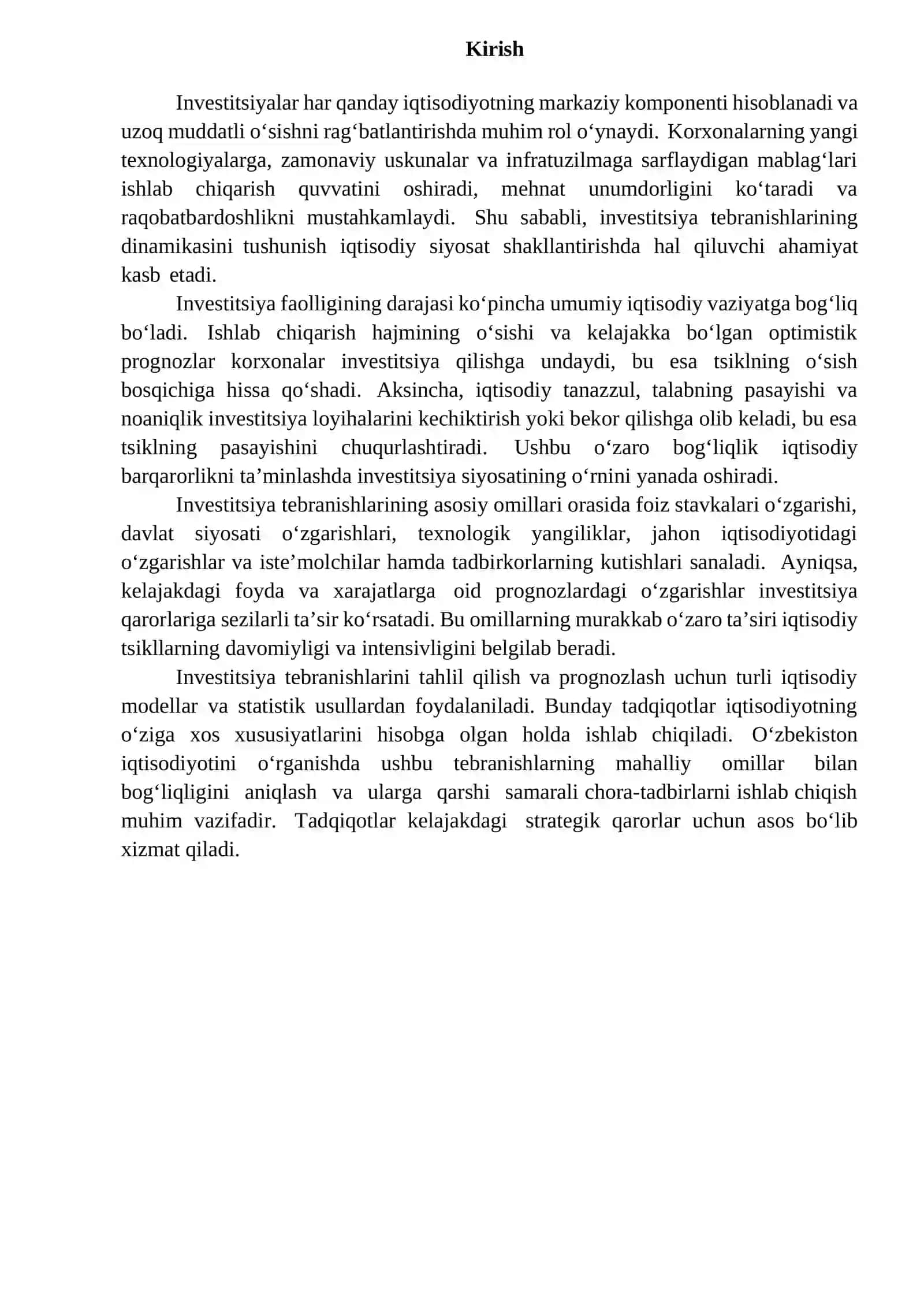 Investitsiya tebranishlari va ularning iqtisodiy tsikllarga ta’siri 3
