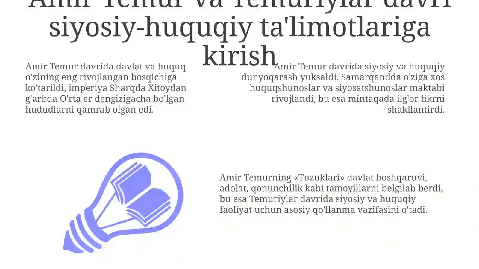 Amir Temur va Temuriylar davri siyosiy-huquqiy ta'limotlar 3