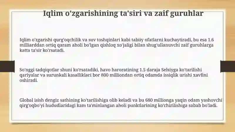 Iqlim o'zgarishi kimlarga qimmatga tushadi 3