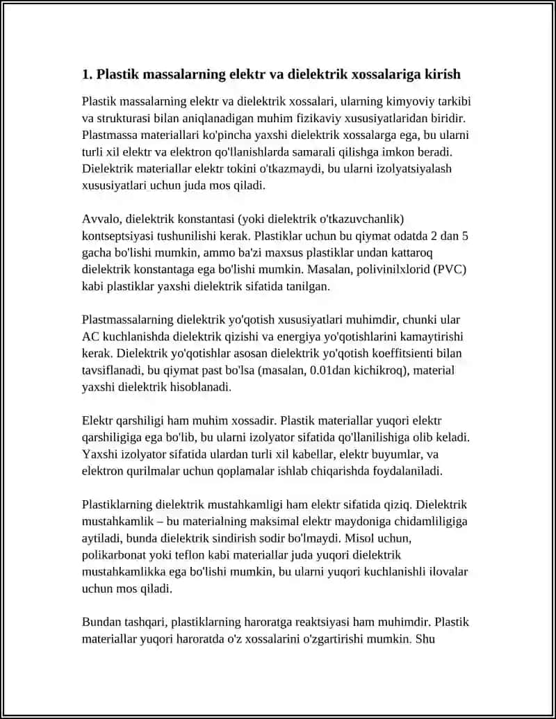 PLASTIK MASSALARNING ELEKTRIK VA DIELEKTRIK XOSSALARI 3