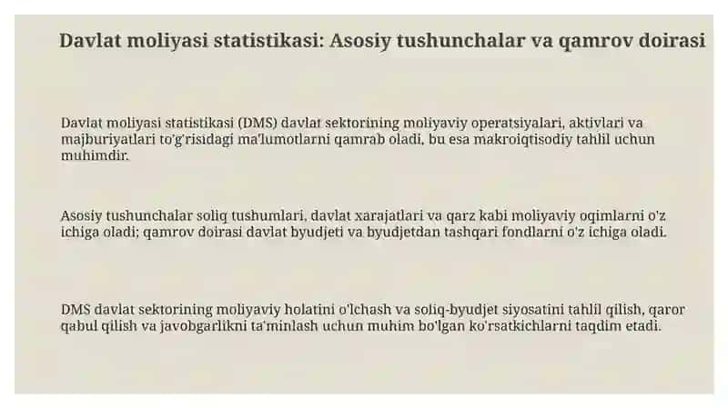 Davlat moliyasi statistikasi 3