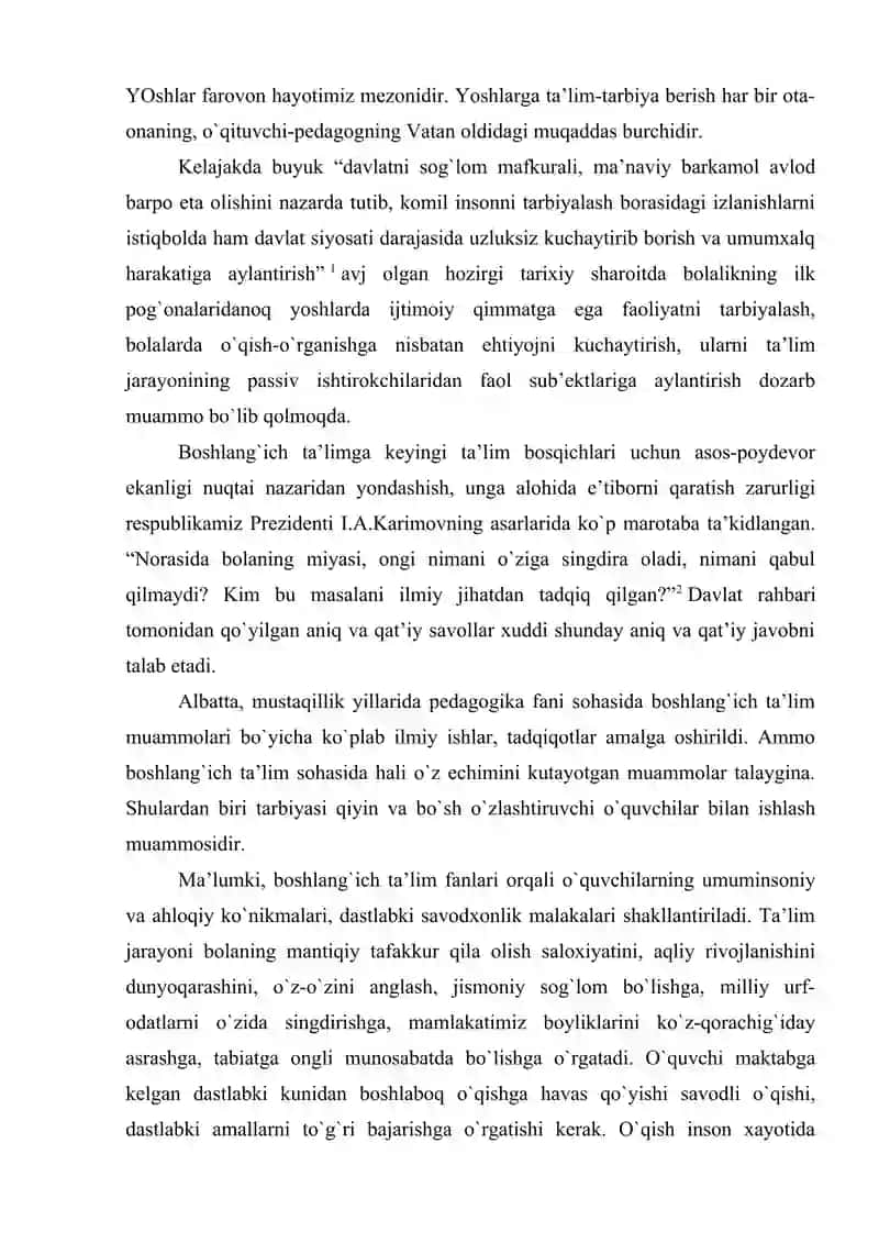 TARBIYASI QIYIN VA BO`SH O`ZLASHTIRUVCHI O`QUVCHILAR BILAN PEDAGOGIK FAOLIYAT OLIB BORISH METODIKASI 3