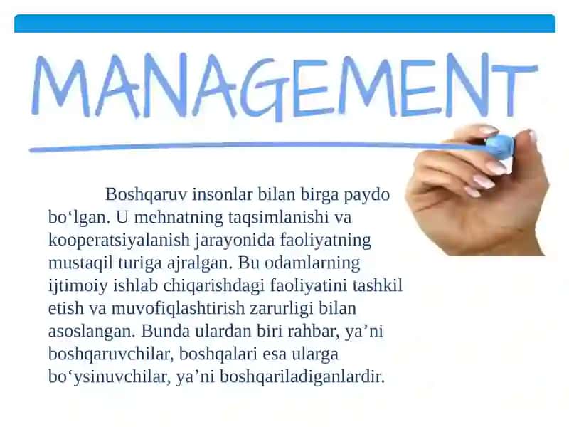 Menejmentning rivojlanishi tarixi va hozirgi holati 3