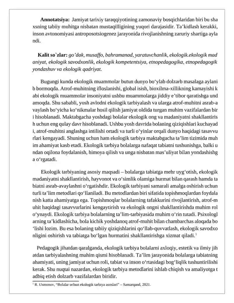 Maktabgacha yoshdagi bolalarga ekologik tarbiya berishda topishmoqlardan foydalanishning amaliy ahamiyati 3