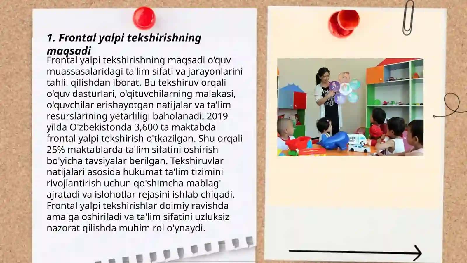 Maktabgacha ta'lim tashkilotlarini frontal yalpi tekshirishning asosiy yo'llari 3
