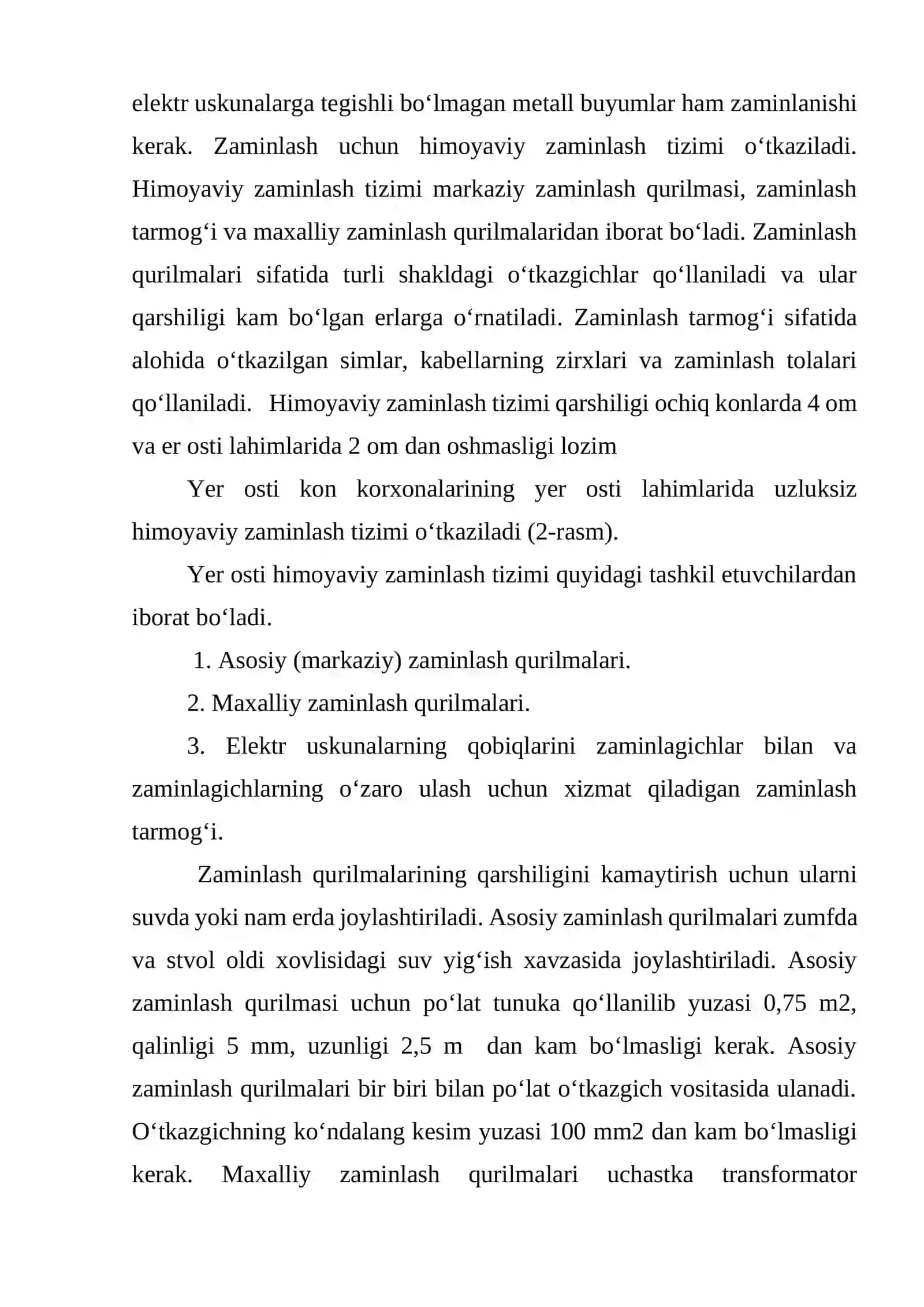 Konchilik korxonalari elektr tarmoqlarida ximoyaviy zaminlash 3