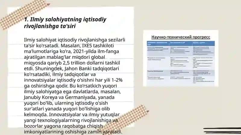 Ilmiy va ta'lim salohiyati iqtisodiy rivojlanish omili 3