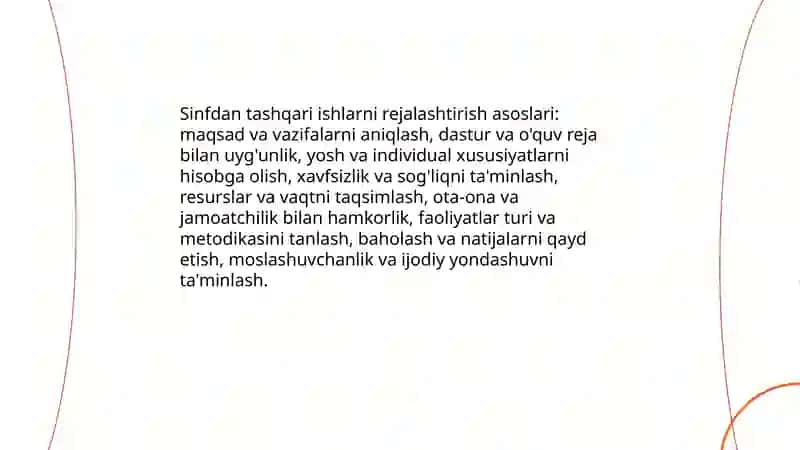 Sinfdan tashqari ishlarni tashkil etish 3