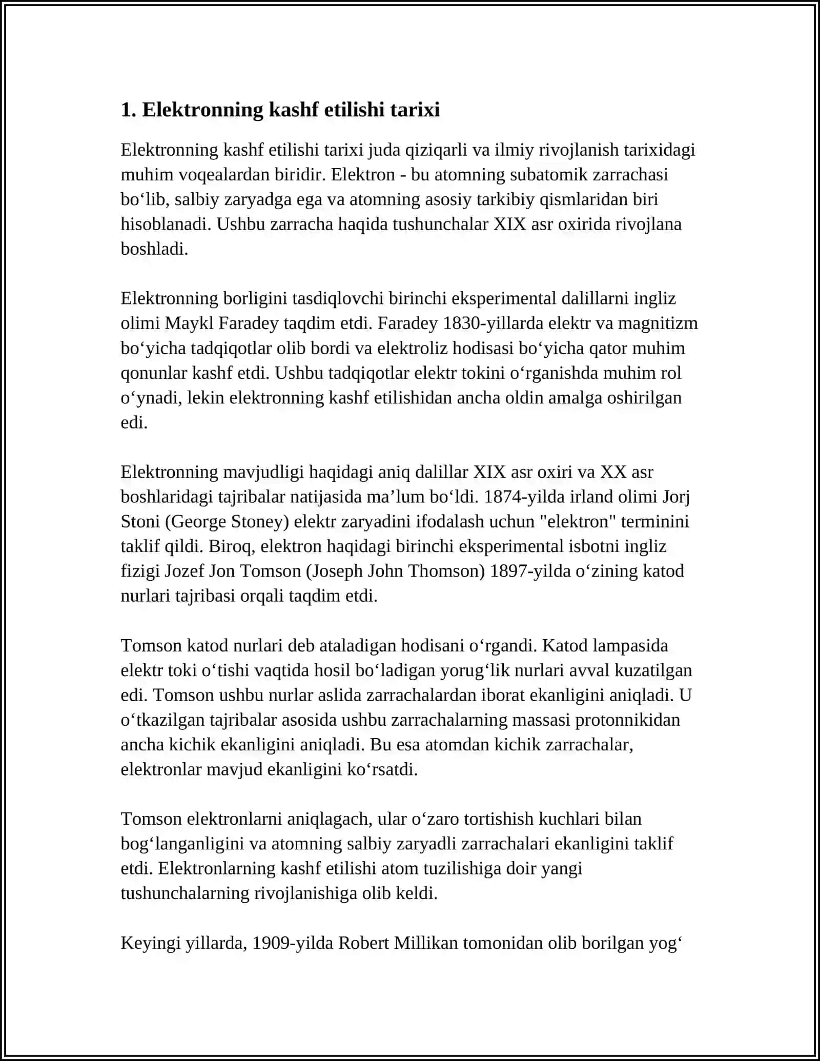 ELEKTRONNING ASOSIY FIZIK XUSUSIYATLARI 3