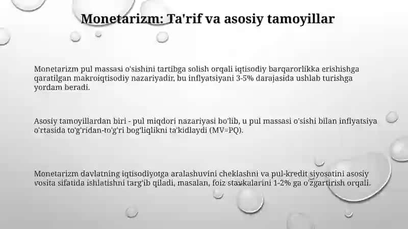 Monetarizm iqtisodiy talimoti 3