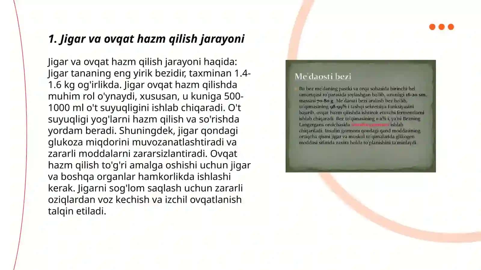 Jigar va ovqat hazm qilish jarayoni 3