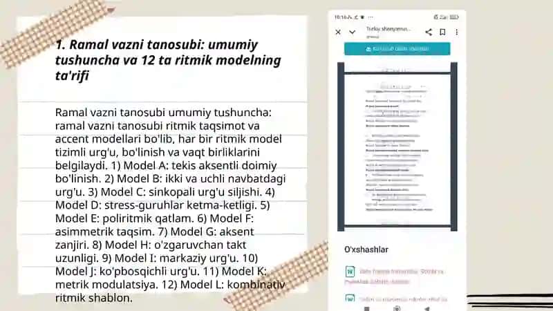 Ramal vazni tanosubi: umumiy tushuncha va 12 ta ritmik modellar 3