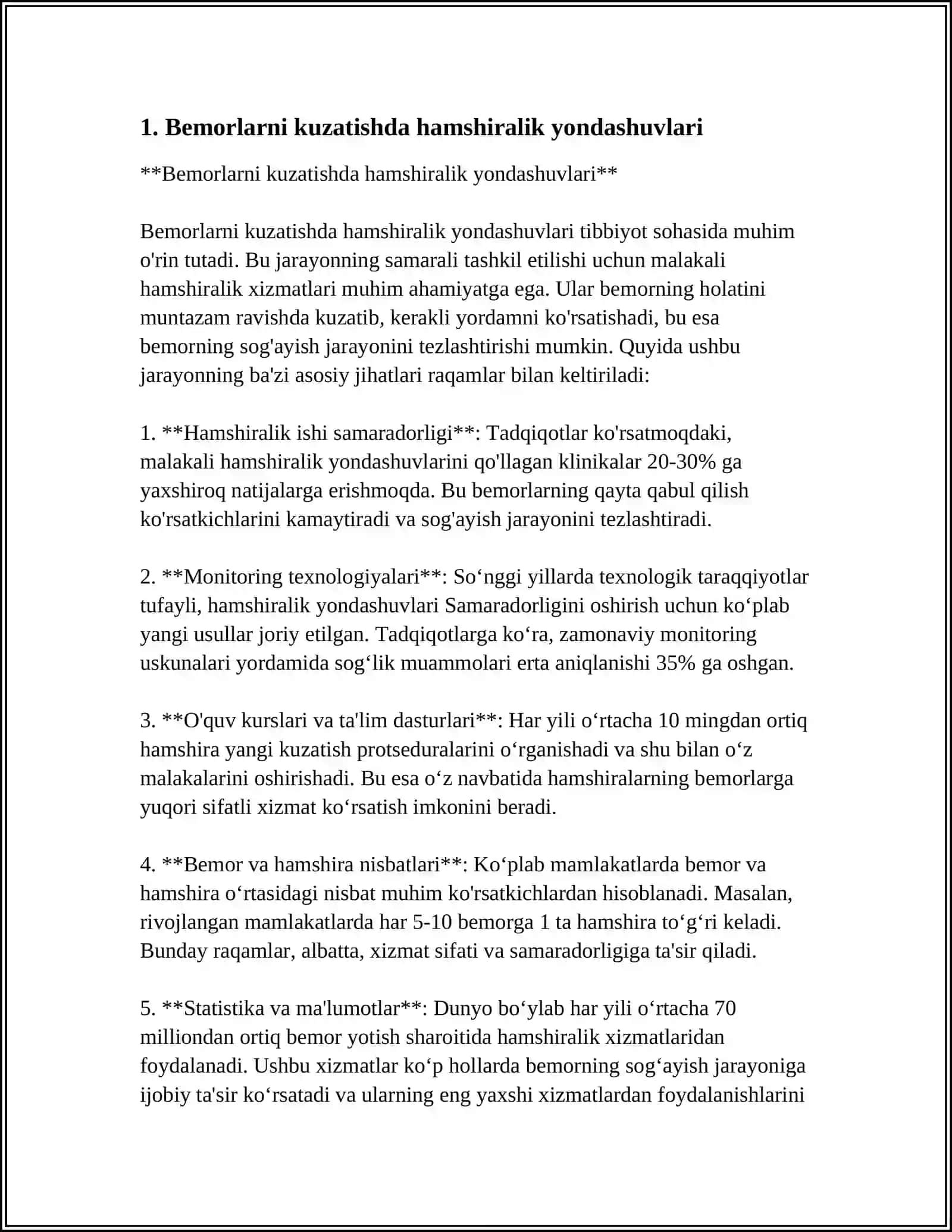 ME'DA ICHAK YO'LLARI MUOMMOLARIDA BEMORLARGA HAMSHIRALIKA PARVARISHI 3