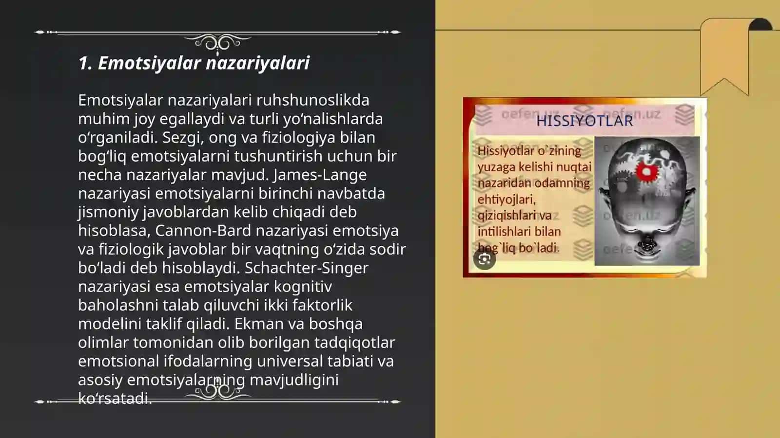 Antogenezda emotsiyalar va hissiyotlar rivojlanishining umumiy qonuniyatlari 3