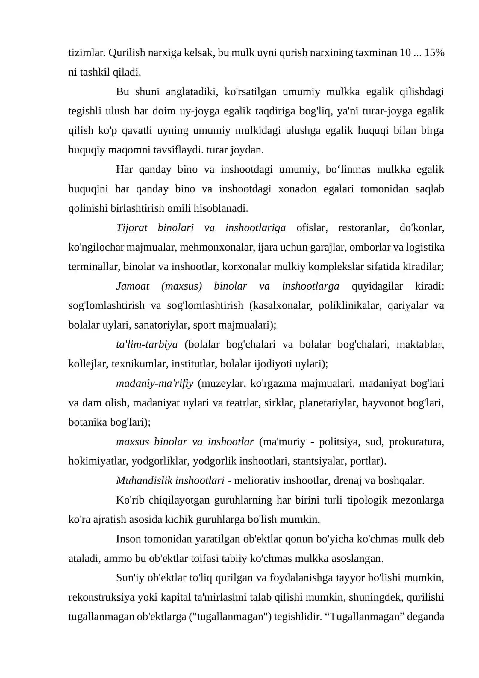 Ko‘chmas mulk tushunchasi va baholash maksadi 3