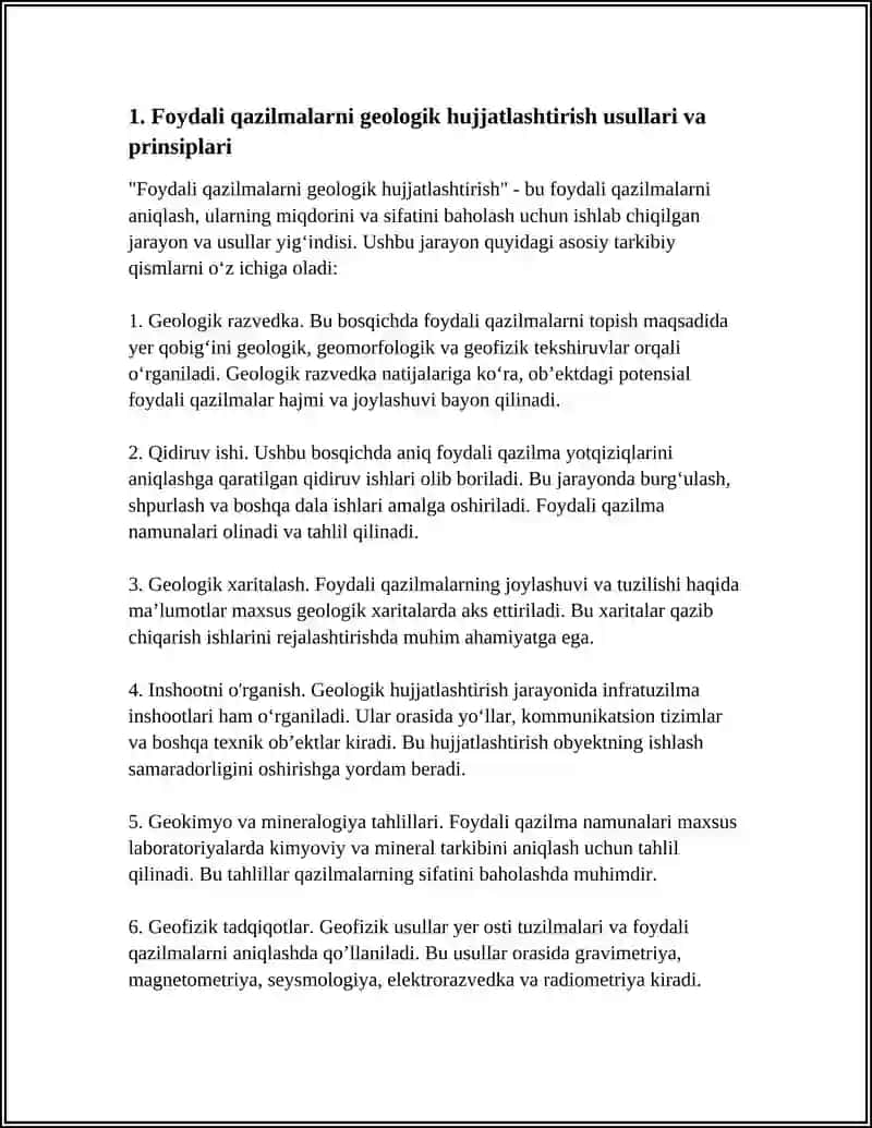 FOYDALI QAZILMALARNI GEOLOGIK XUJJATLASHTIRISH 3