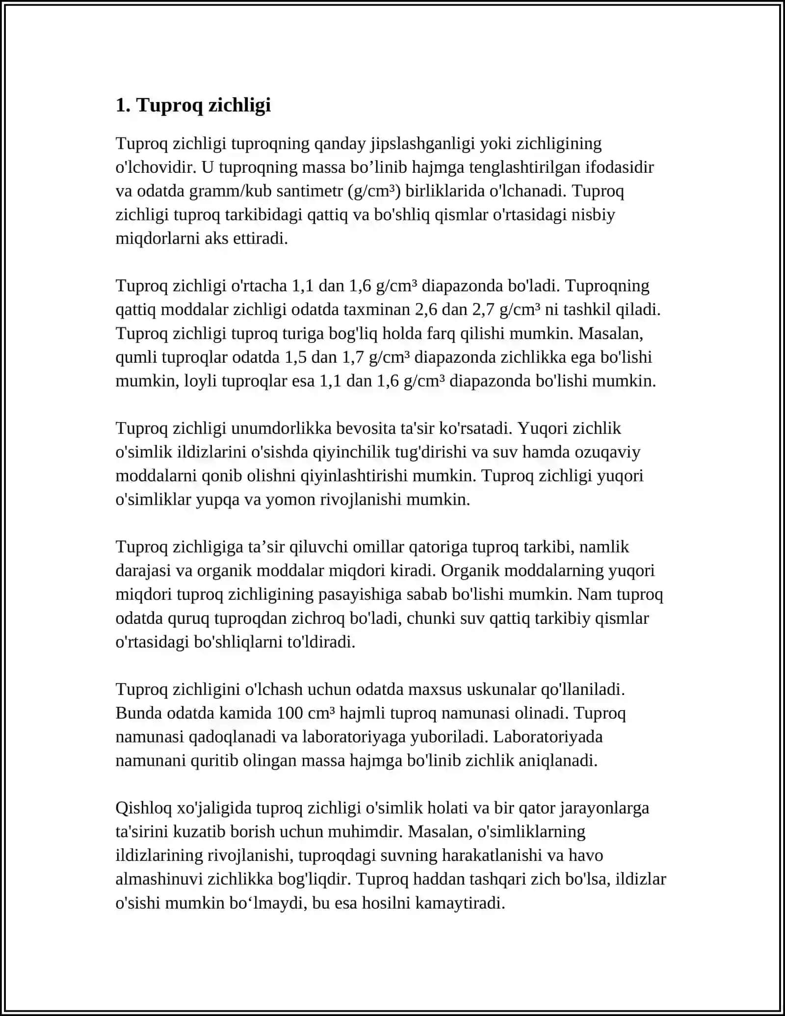 TUPROQNING FIZIK -MEXANIK XOSSALARI 3