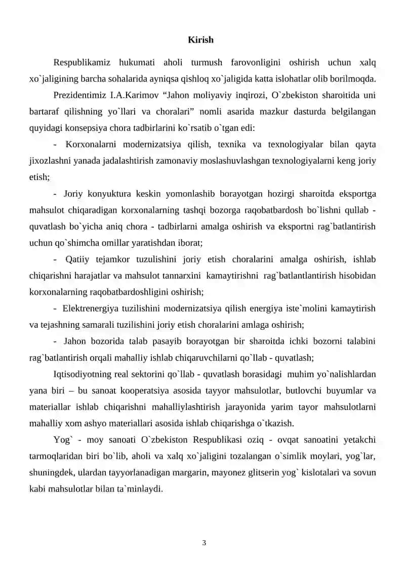 Maxsar urug'iga dastlabki ishlov berish texnnologik bo'limini loyihalash 3