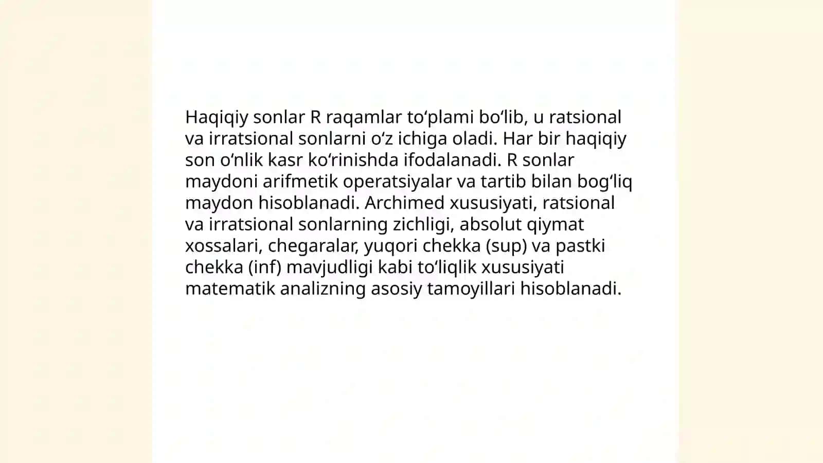 Matematik analizga kirish 3