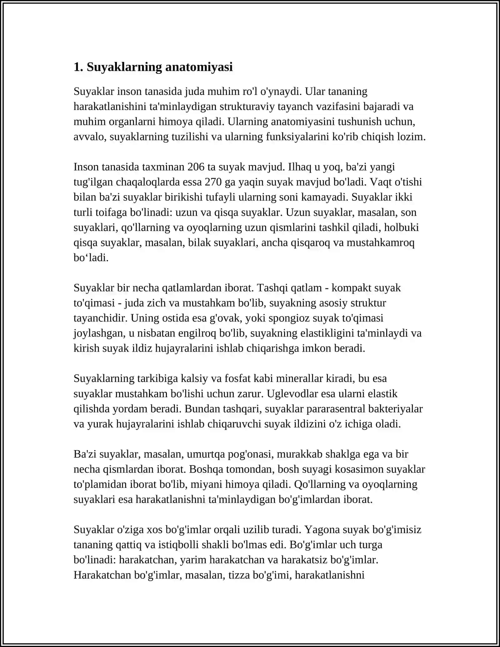 MUSTAQIL ISH Mavzu: SUYAKLARNING TUZILISHI 3