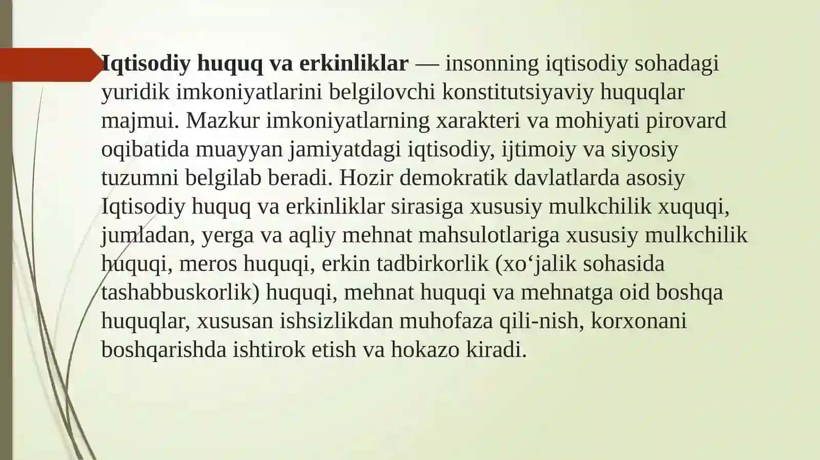 Fuqarolarning shaxsiy, siyosiy, ijtimoiy, iqtisodiy, madaniy va ekologik huquqlari 3
