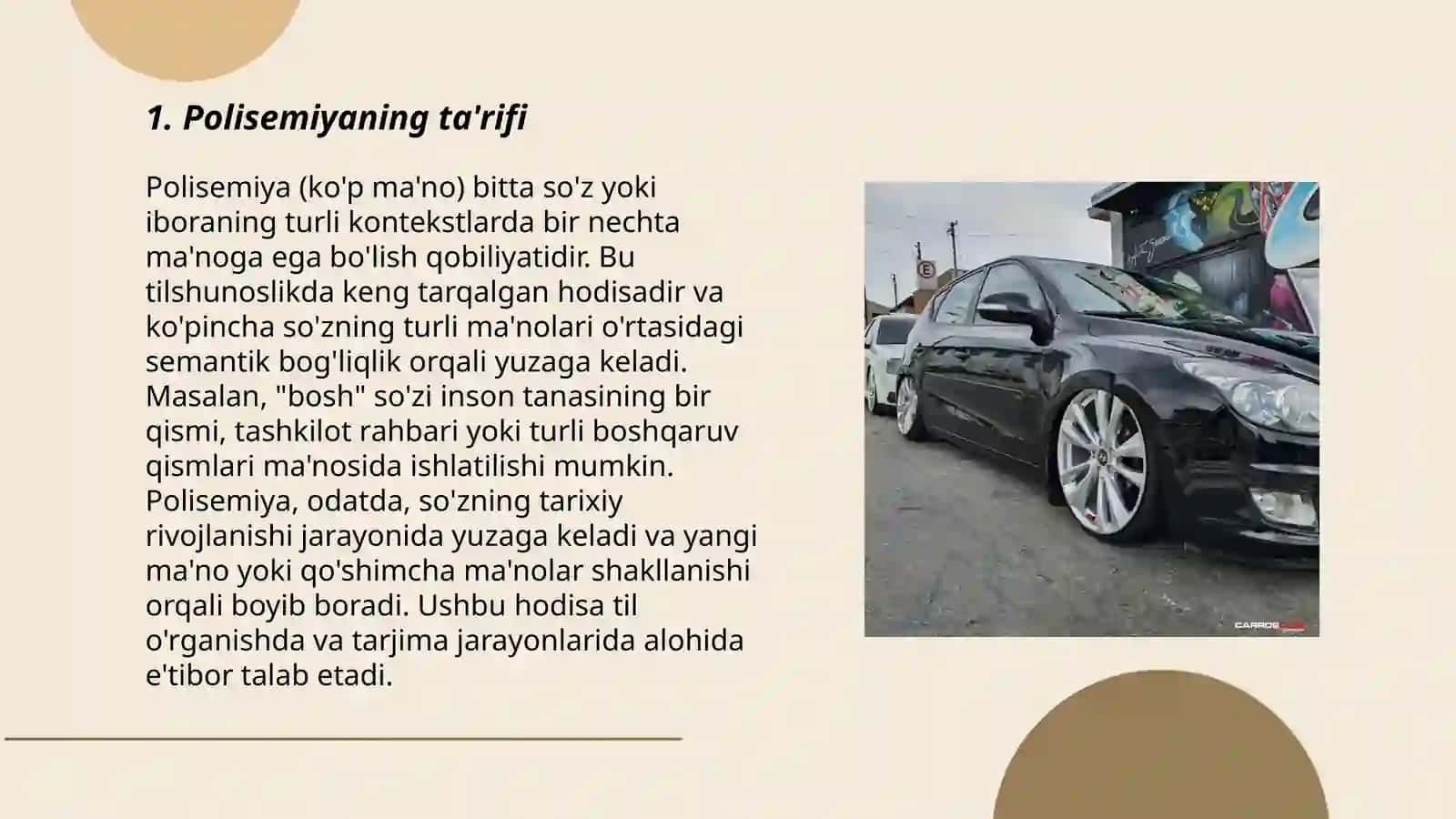 Polisemem leksemalarda manolar aro munosabat va Polisemiyaning turlari 3