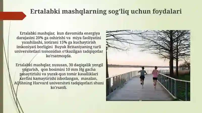 Ertalabki Mashqlarning Sog'liqqa Foydalari 3
