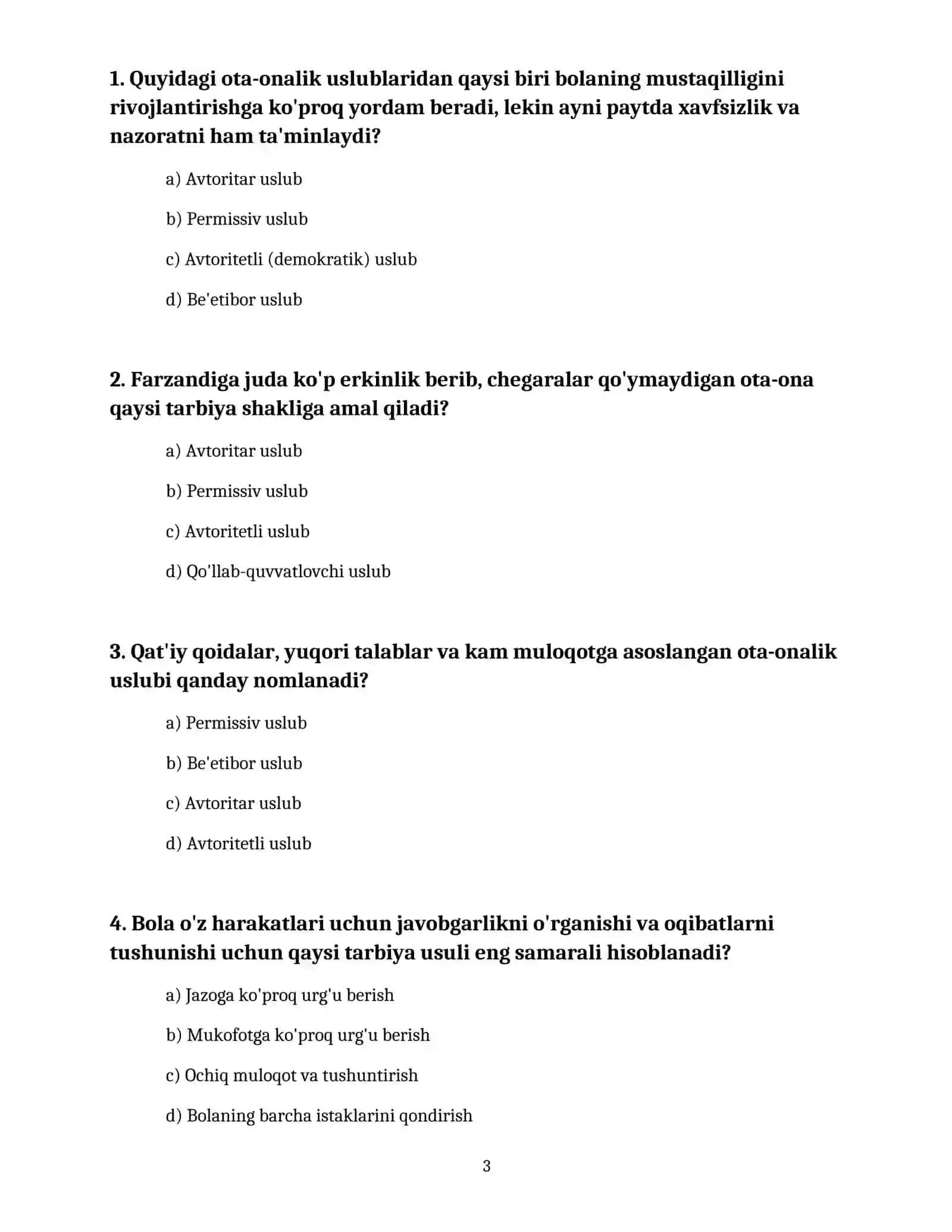 Ota-onalik ustanovkalari va tarbiya shakllari 3