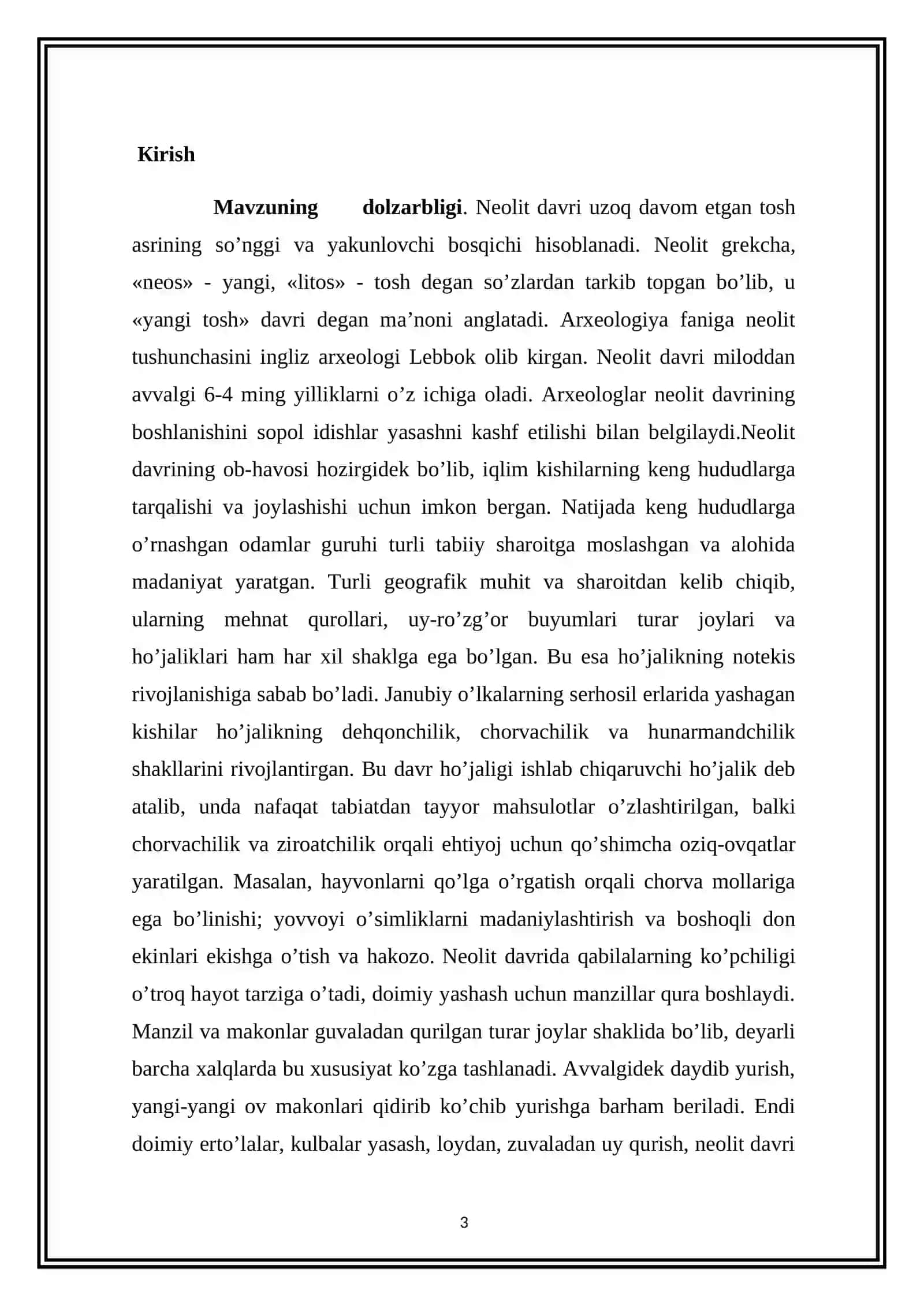 Neolit tarixiy davrining rivojlanish xususiyatlari 3