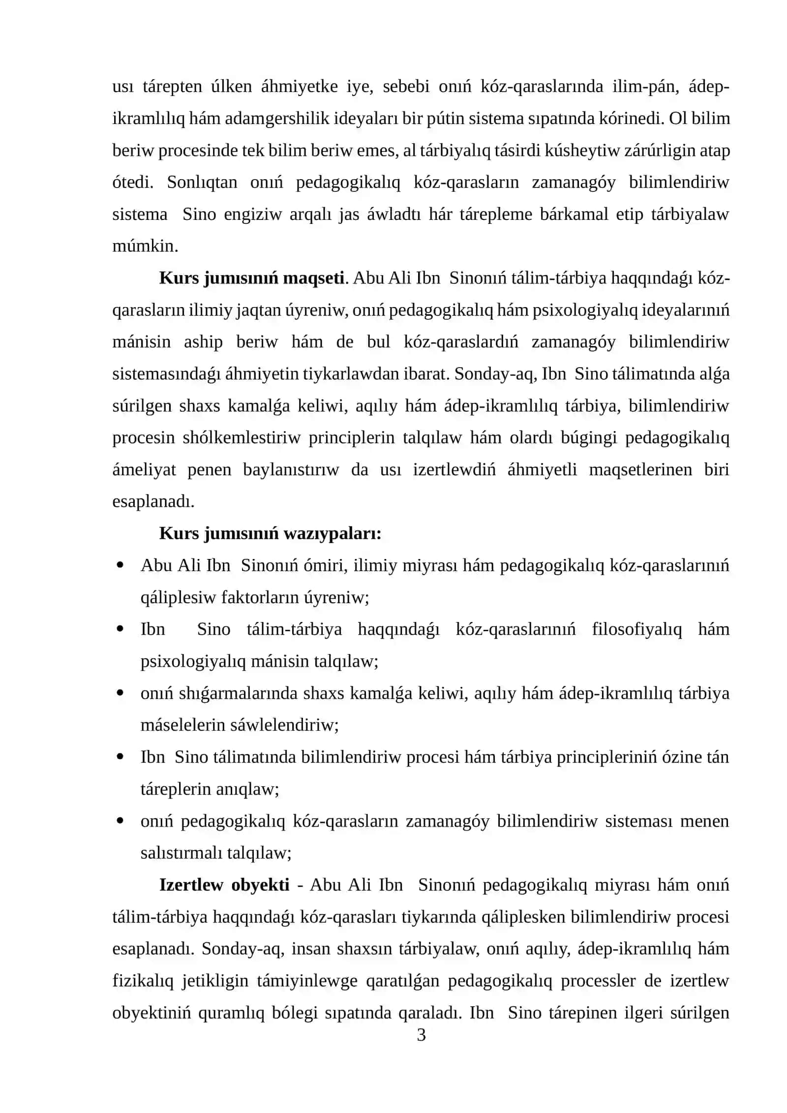 I BAP. ABU ALI IBN SINONÍŃ PEDAGOGIKALIQ HÁM PSIXOLOGIYALIQ QARASLARINIŃ TEORIYALIQ TIYKARLARI 3