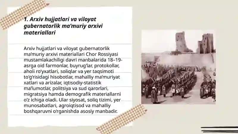 Chor Rossiyasi mustamlakachiligi davri manbalari 3