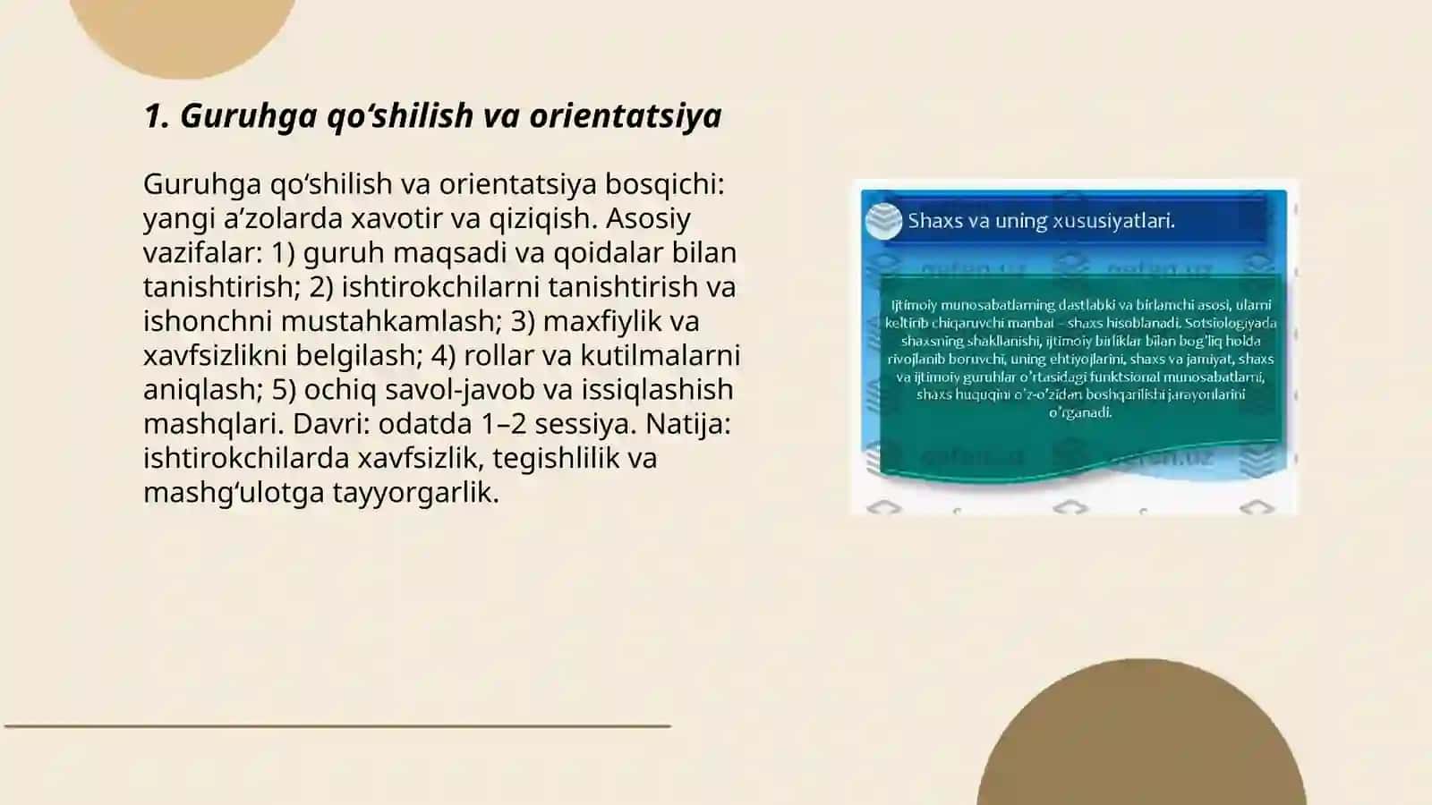 Shaxs o‘sish treningiga qo‘shilish va orientatsiya 3