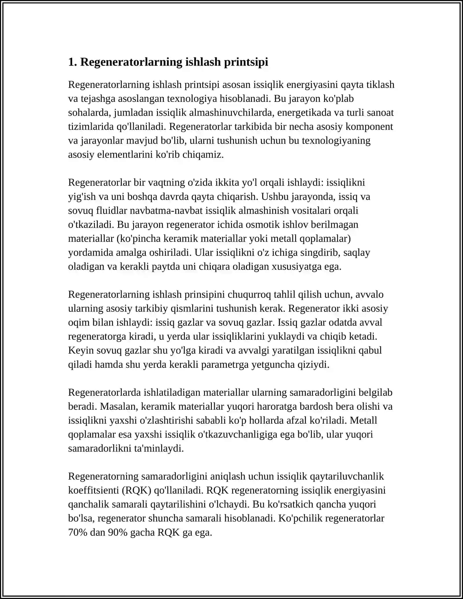 JIGARNING REGENRATOR VA KOMPENSATOR XUSUSIYATI 3