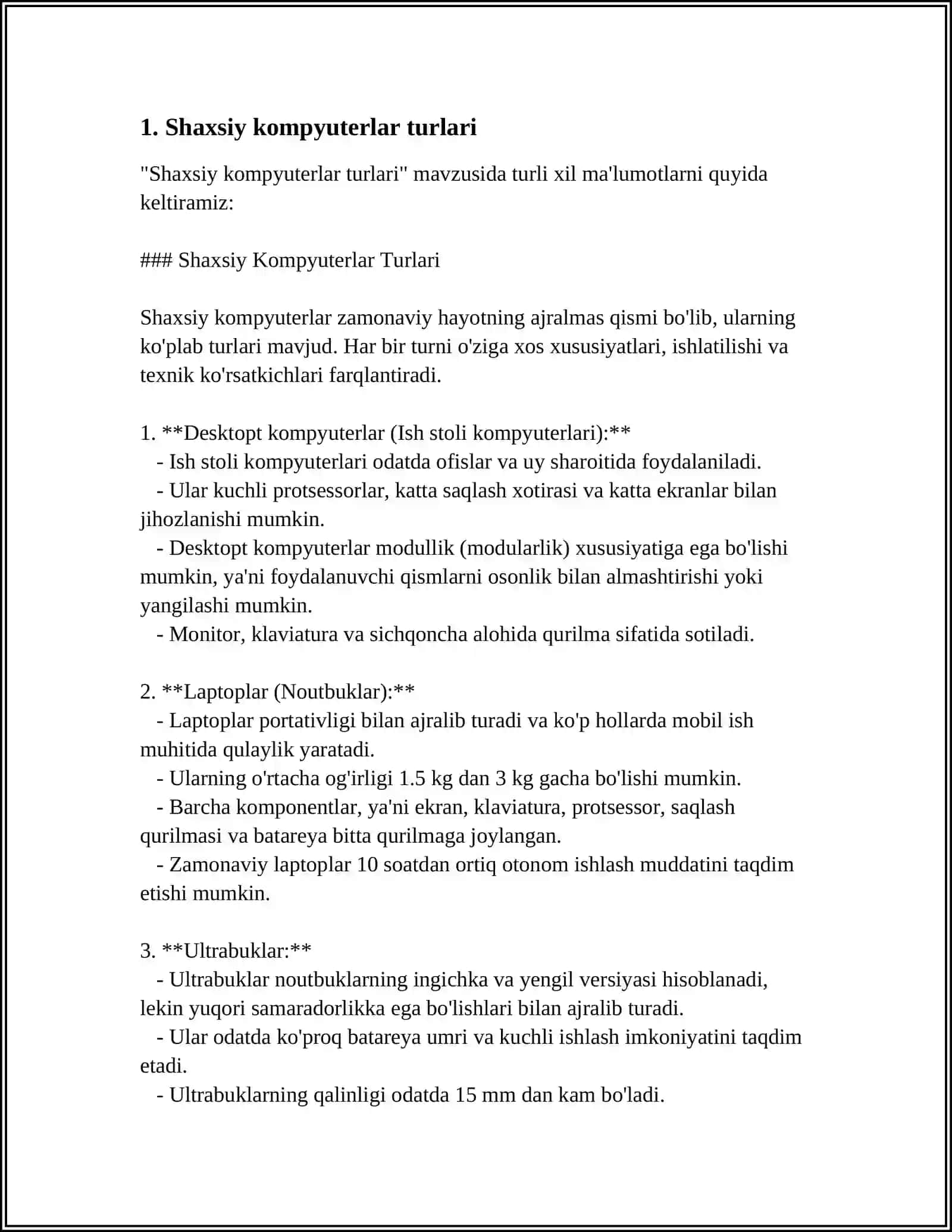 Shaxsiy kompyuterlar turlari 3