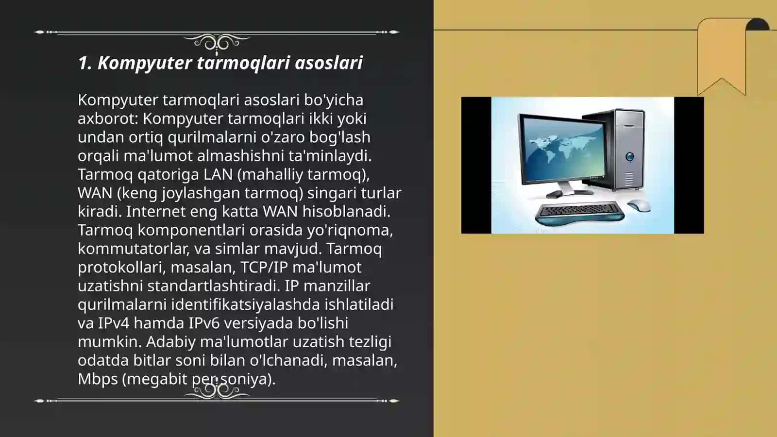 Kompyuter tarmoqlarning asosiy elementlari 3