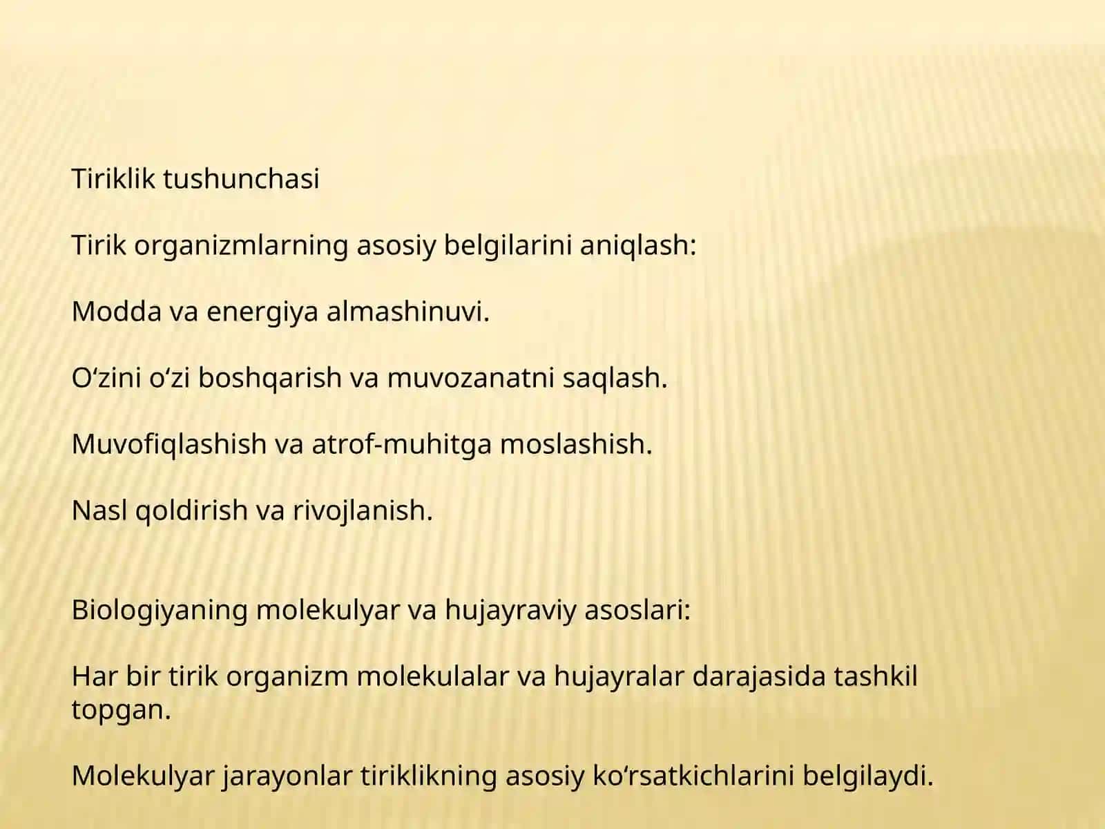 Tiriklikning molekulyar va hujayra viy asoslari 3