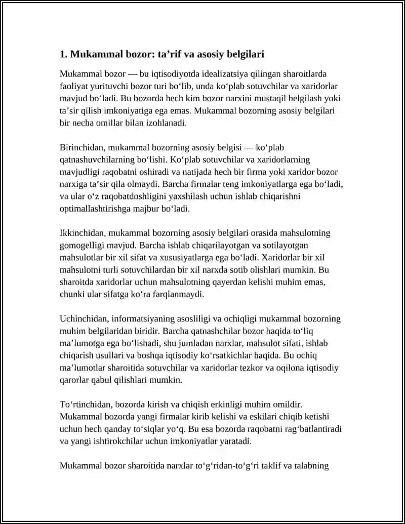 Mukammal bozorda raqobat va manapoliya 3