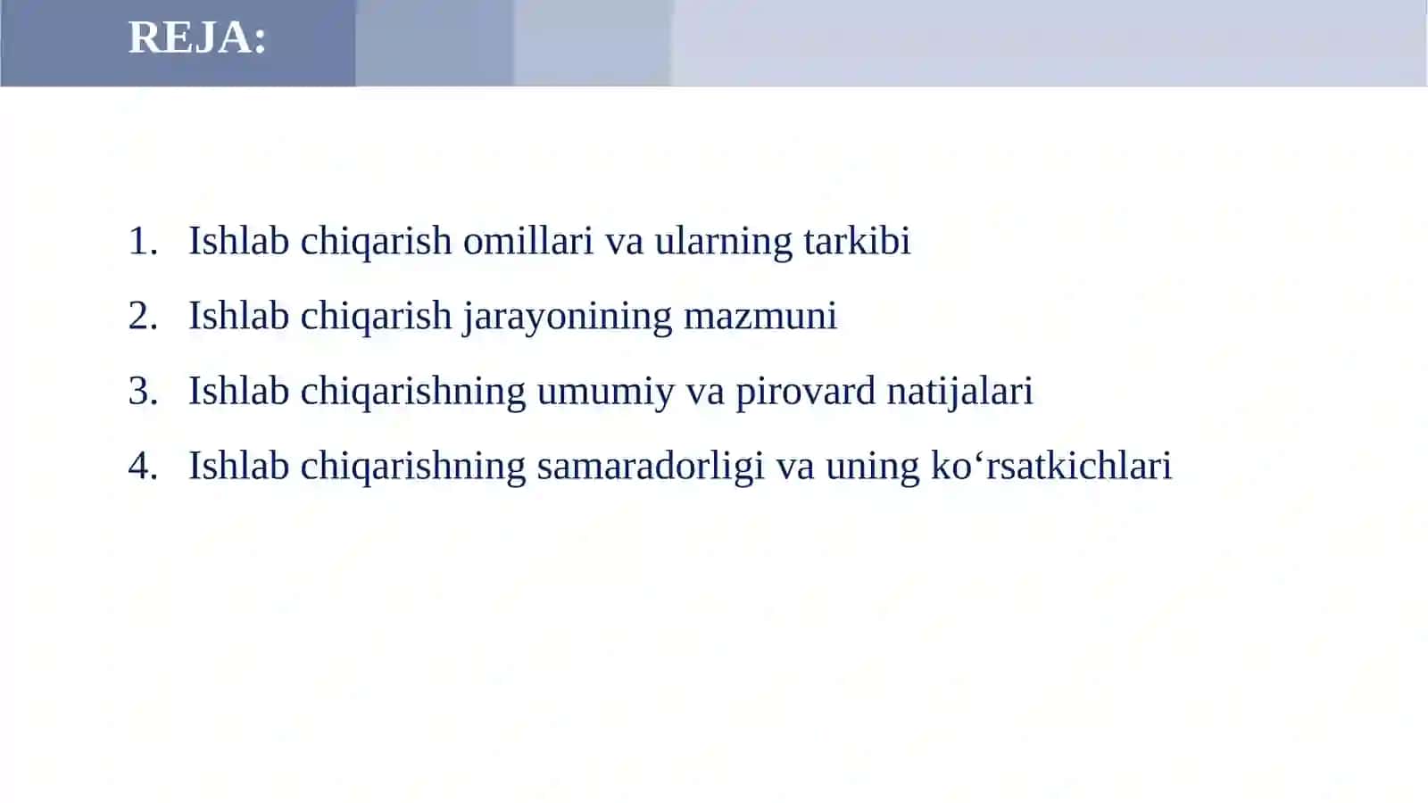 Ishlab Chiqarish Jarayoni va uning Natijalari 3