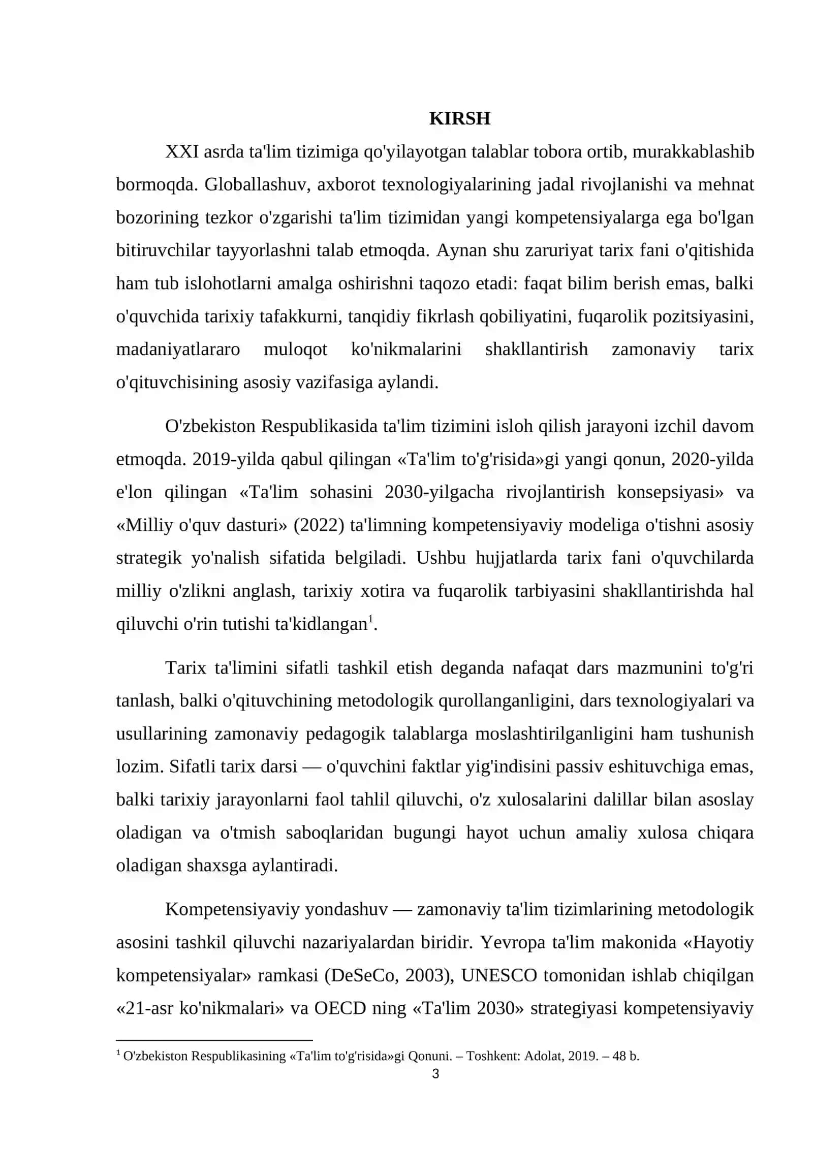 Tarix ta'limini sifatli tashkil etish va kompetensiyalarni shakllantirish metodlari 3