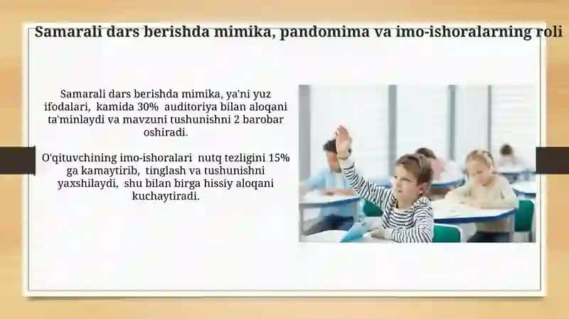 Pedagogik etika va etiket. Pedagogik taktika. Pedagogik texnika: mimika, pantomimika, jest 3
