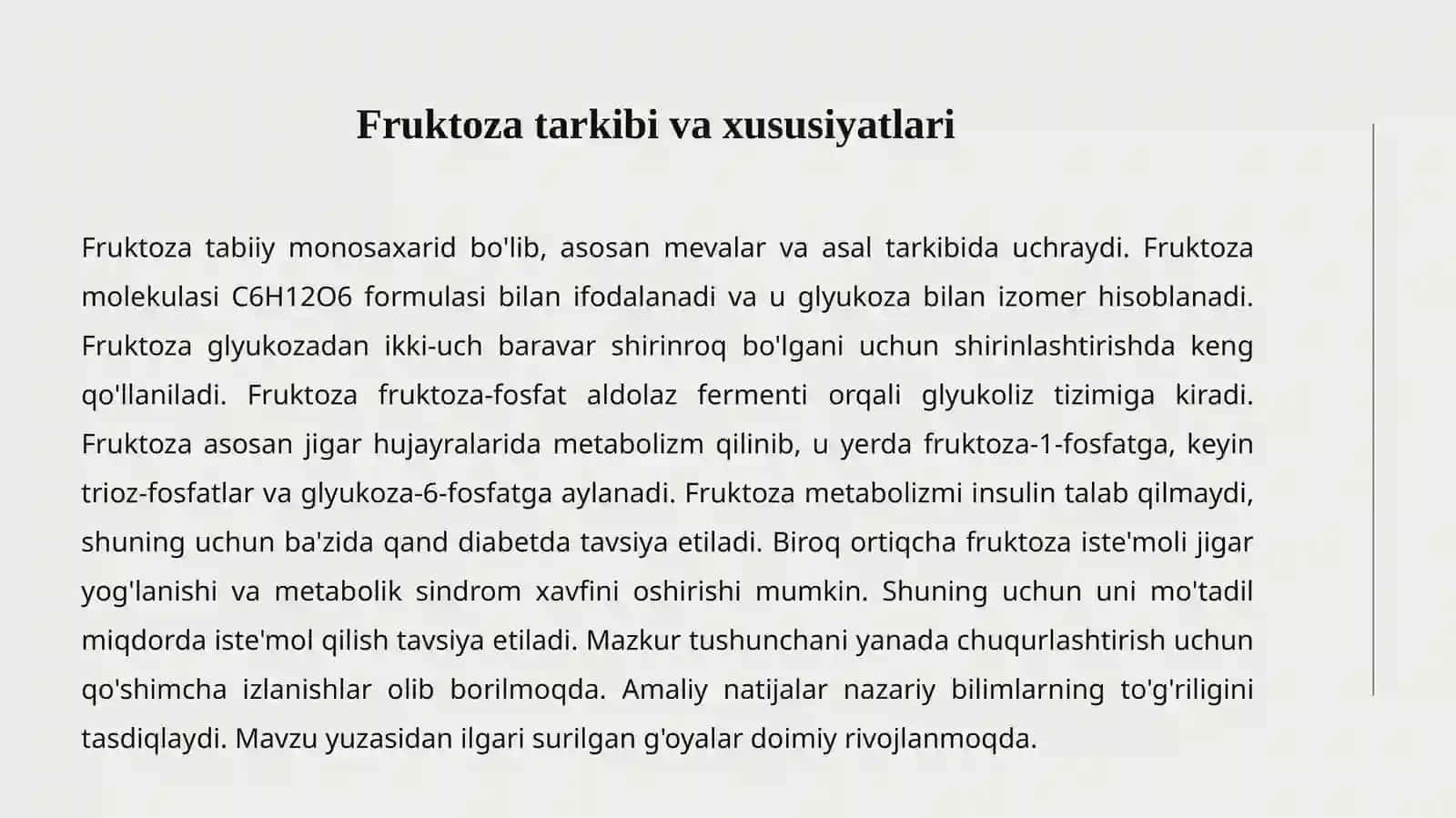 FRUKTOZA VA GALAKTOZA ALMASHINUVI 3