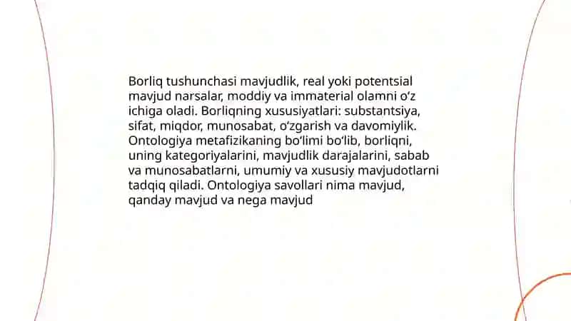 Borliq falsafasi. Ontologiya 3