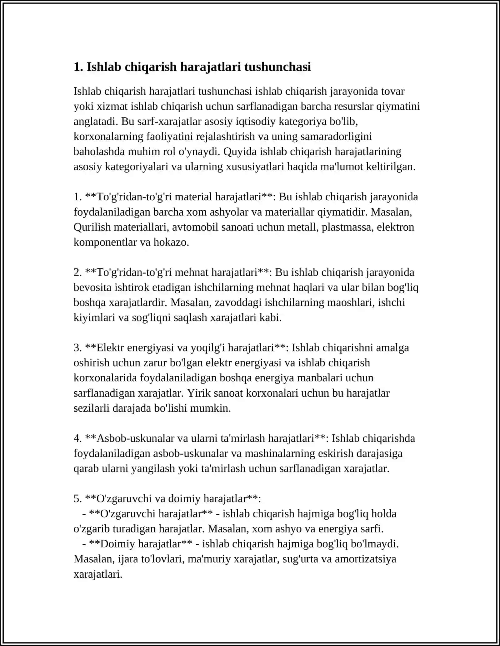 ISHLAB CHIQARISH HARAJATLARI 3